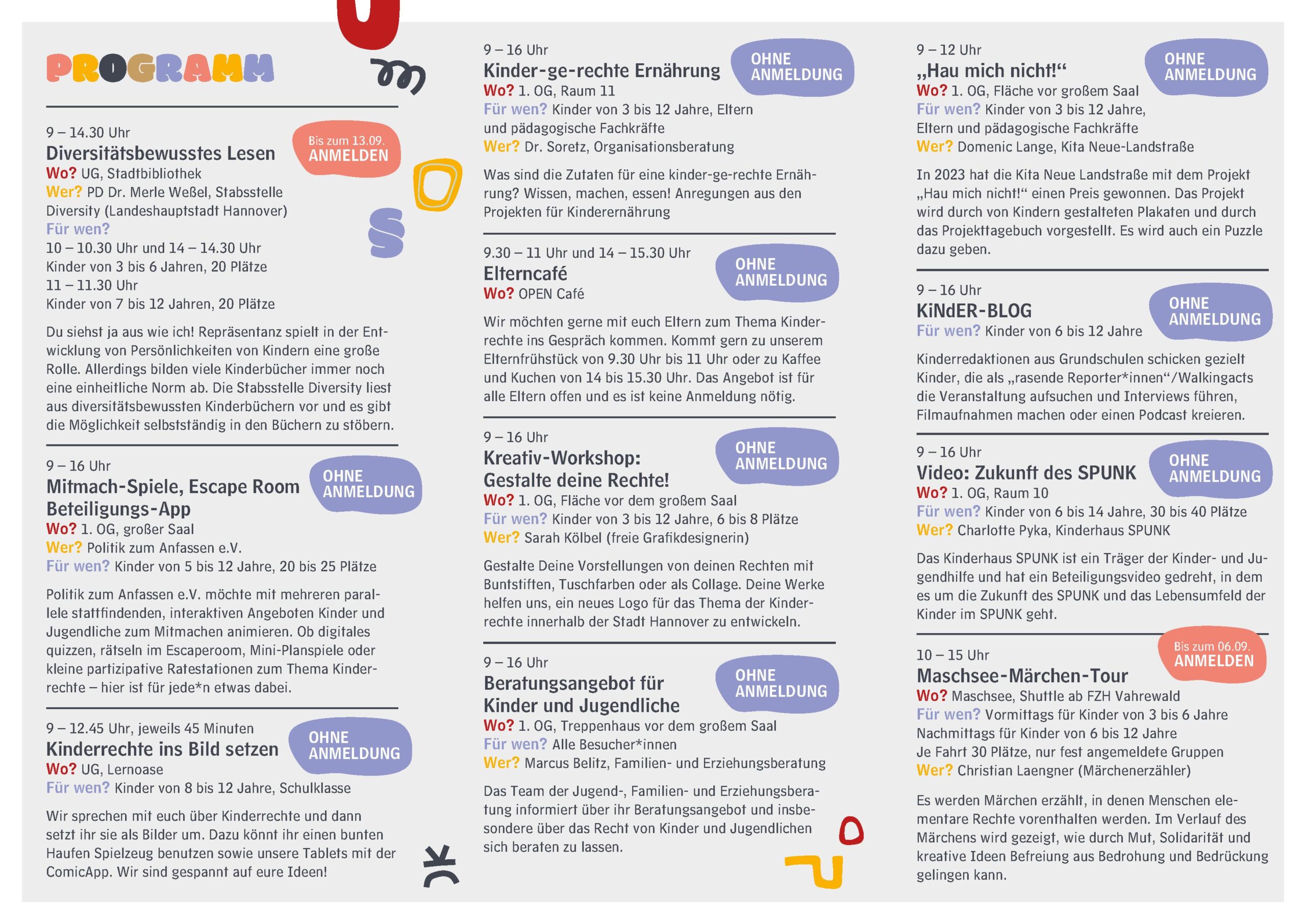 Programm Weltkindertag